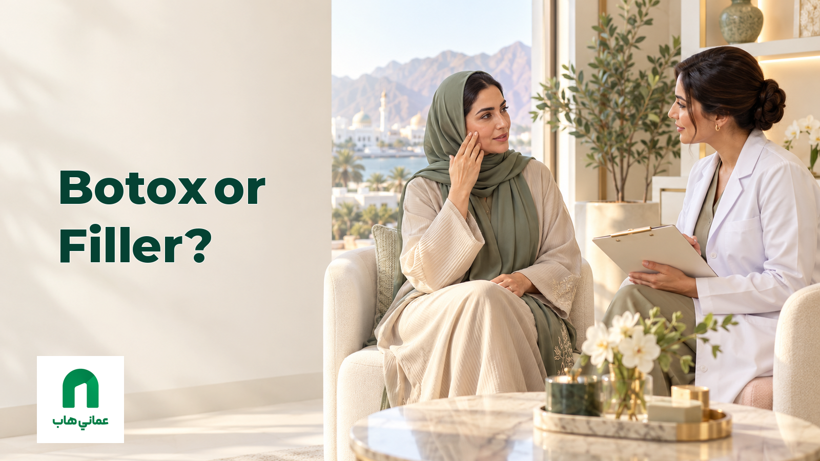 Illustrative consultation about Botox and filler options